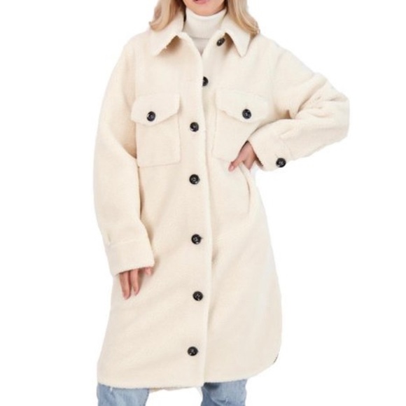 Rebecca Minkoff Plush Long Shirt Jacket - Picture 2 of 12
